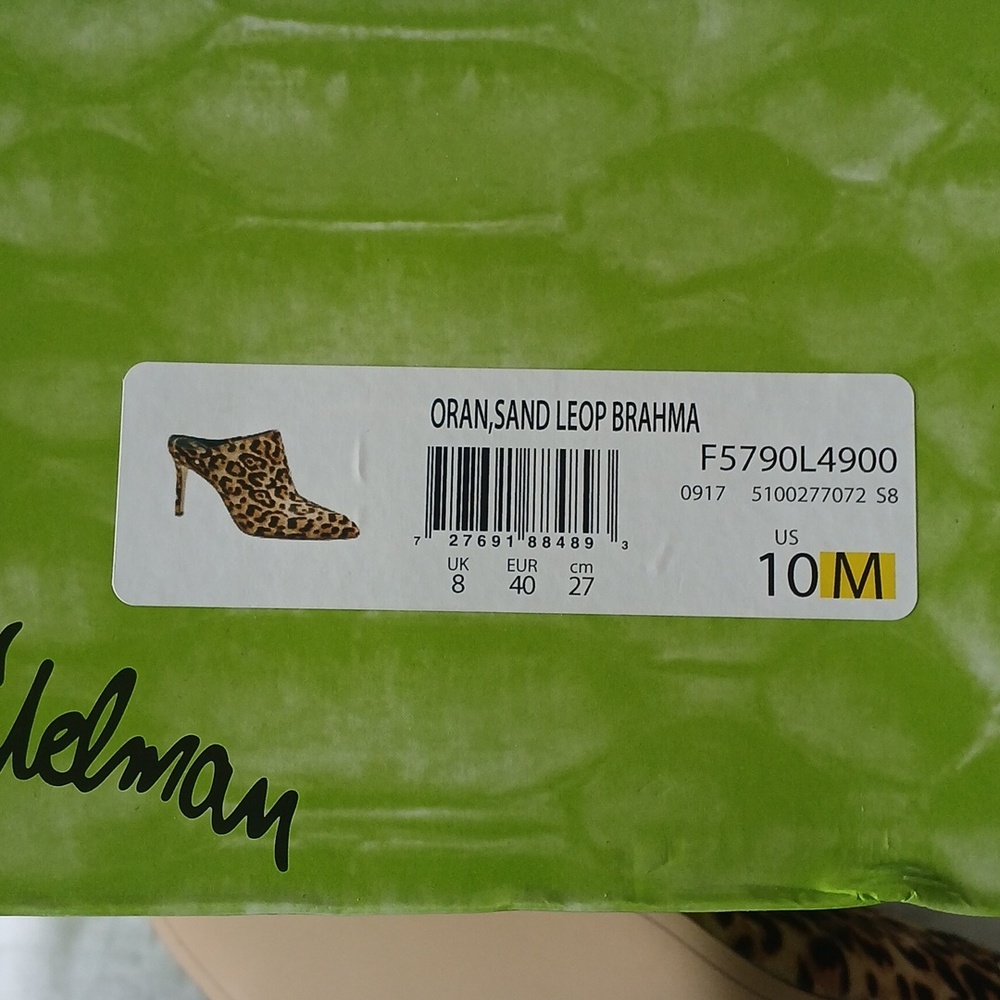 Leopard Print Pointed Toe Mule Heels - Women Sam EDELMAN CALF HAIR BOOTIES - Picture 4 of 5
